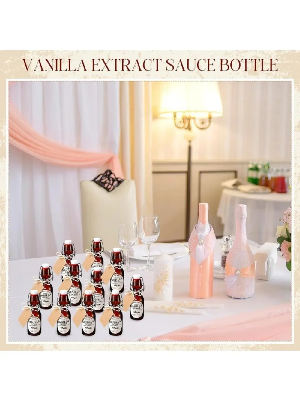 12 Sets Amber Glass Bottles for Vanilla Extract - 8 oz Swing Top Jars